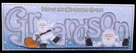 Large DL Merry 1st Christmas GREAT GRANDSON 3D decoupage  by Allen Bowen