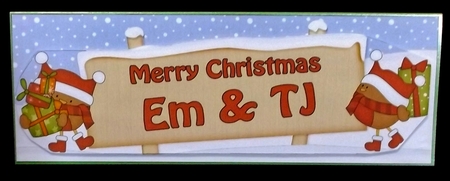 Large DL Merry Christmas EM & TJ 3D decoupage  by Allen Bowen