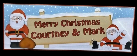 Large DL Merry Christmas COURTNEY & MARK 3D decoupage  by Allen Bowen