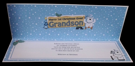 Large DL Merry 1st Christmas GREAT GRANDSON insert by Allen Bowen