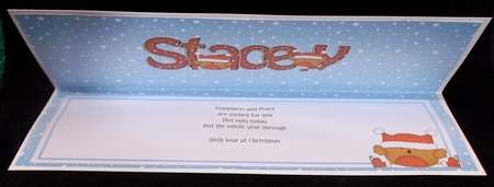Large DL Merry Christmas STACEY insert by Allen Bowen