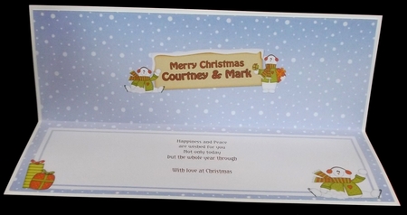 Large DL Merry Christmas COURTNEY & MARK insert by Allen Bowen