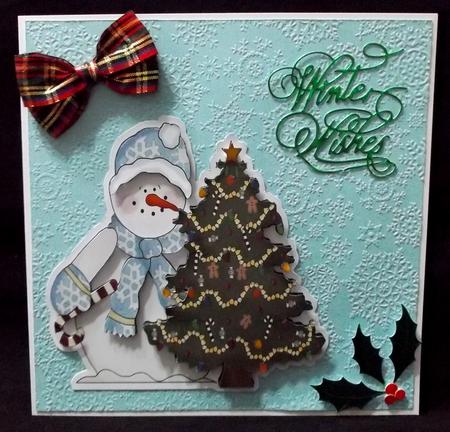 Snowman and Christmas Tree Shaped Card Topper by Allen Bowen