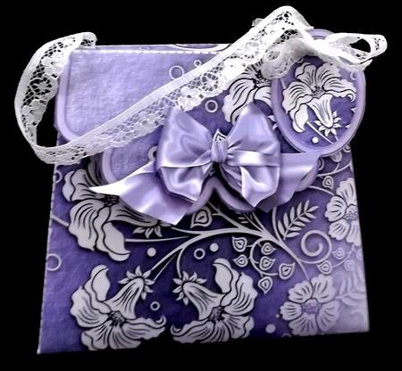Handbag Gift Box Purple Flowers and Butterflies by Allen Bowen