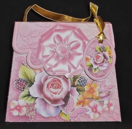 Handbag Gift Box Pink Roses and Butterflies by Allen Bowen
