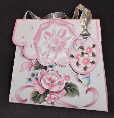 Handbag Gift Box Pink Peonies and Butterflies Mini Kit by Allen Bowen