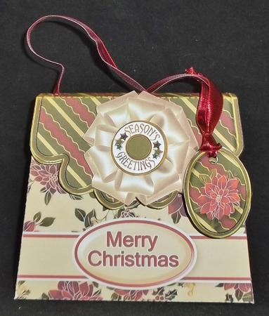 Handbag Gift Box Red Poinsettias Pattern by Allen Bowen