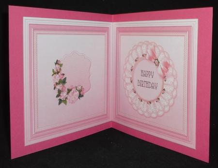 Pink Blossom with Broidery Anglaise Doily Matching 6x6 Inser by Allen Bowen