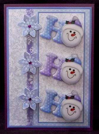 Ho Ho Ho Snowman Baubles Card Topper & Decoupage by Allen Bowen