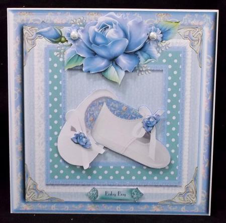 Baby Boy Booties Card Topper by Allen Bowen