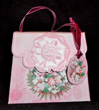 Handbag Gift Box Pink Cameo Roses by Allen Bowen