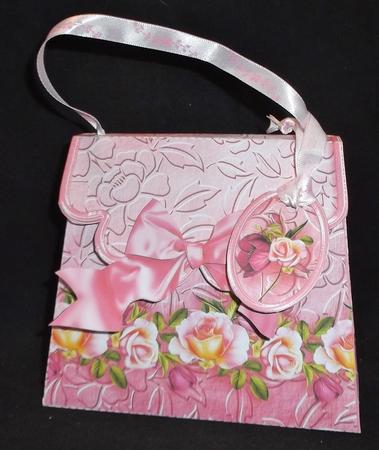 Handbag Gift Box Pink and Apricot Roses by Allen Bowen