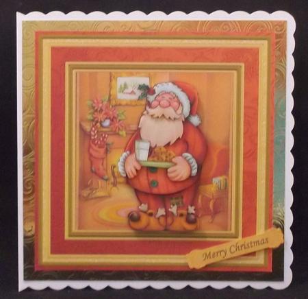 Santa in His Onesie Christmas Card Topper & Decoupage by Allen Bowen