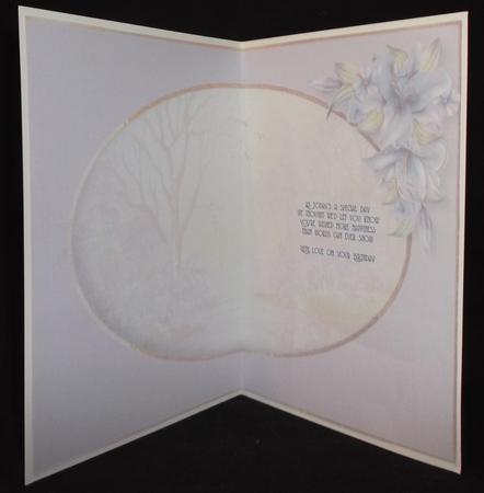 Watercolour Frosty Morning with Lilies & Decoupage Insert by Allen Bowen