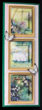 Tea in the Garden Frame Trio Large Dl by Allen Bowen