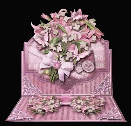 Lilac Lilies - 8in x 8in Easel Card by Allen Bowen