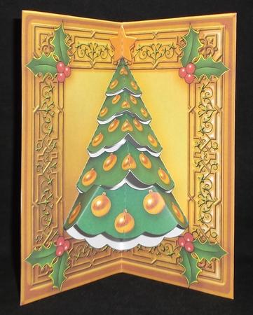 Green and Gold Christmas Tree Pop-up Card by Allen Bowen