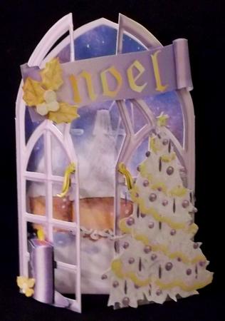Gothic Window A5 Gatefold Mini-kit - Lilac Noel by Allen Bowen