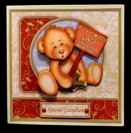 Hurry Santa I Can't Be Good Much Longer Christmas Decoupage by Allen Bowen
