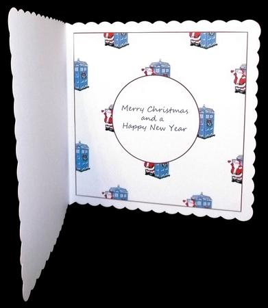 Santa Claus in Tardis Insert 8x8 by Allen Bowen