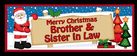 Lge Dl Xmas Brother & Sister in Law Santa Signpost Decoupage by Allen Bowen