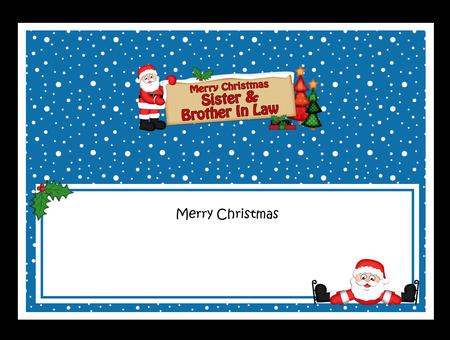 Lge Dl Xmas Sister & Brother in Law Santa Signpost Insert by Allen Bowen