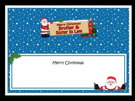 Lge Dl Xmas Brother & Sister in Law Santa Signpost Insert by Allen Bowen