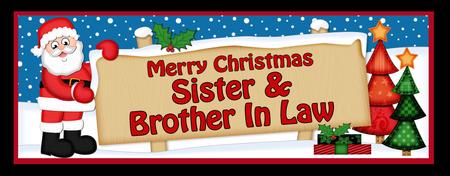 Lge Dl Xmas Sister & Brother in Law Santa Signpost Decoupage by Allen Bowen