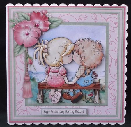 First Kiss Valentine, Anniversary, Mini Card Kit by Allen Bowen
