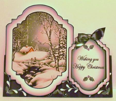 Winter Walk Large Fancy Stand Up Card N Envelope Kit by Allen Bowen