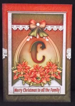 A5 Card Christmas Red Poinsettia by Allen Bowen