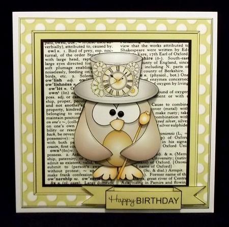 Steampunk Owl Dictionary Topper by Allen Bowen