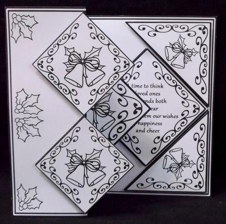 Fold Back Pop-up - Christmas Bells (black & White) by Allen Bowen