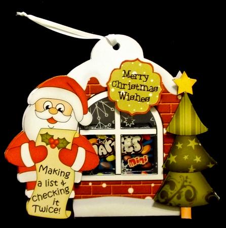 3D Santa Xmas Window Treat Holder Christmas Decoration by Allen Bowen