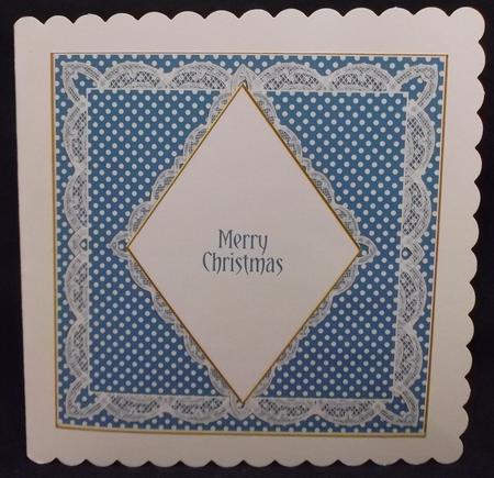 Teal White Dotty Spot 7in Diamond Insert Panel by Allen Bowen