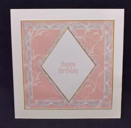 Dusky Pink Swirls 7in Diamond Insert Panel by Allen Bowen