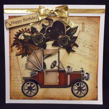 Rose Jalopy Topper with Decoupage by Allen Bowen