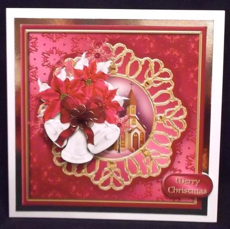 The Bells Ring Out Decoupage Card Front by Allen Bowen