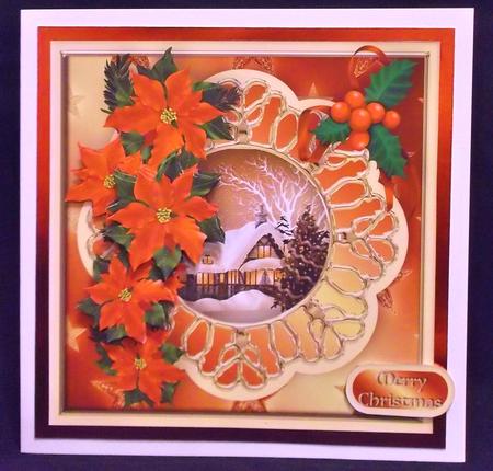 Christmas Morning Decoupage Card Front by Allen Bowen