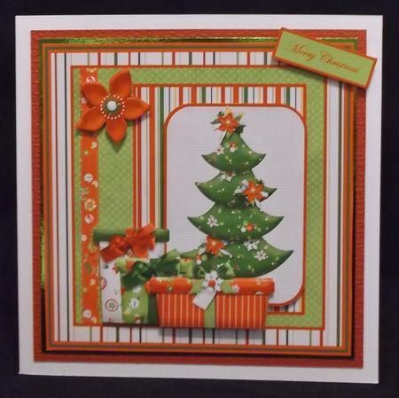Festive Christmas Tree Card with Decoupage by Allen Bowen