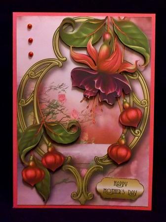 Fabulous Fuschias & Golden Frame by Allen Bowen