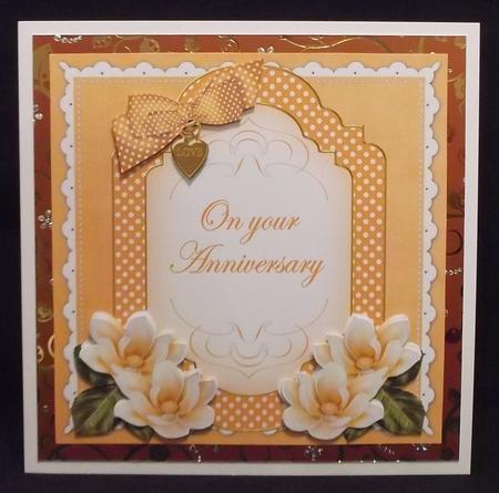 Borange Magnolia Anniversary Fancy 7in Decoupage Topper by Allen Bowen