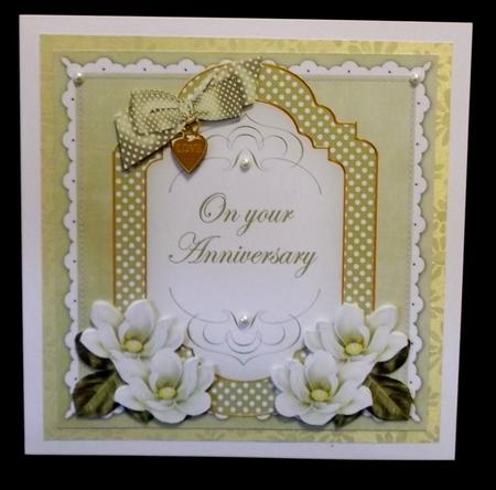 Olive Magnolia Anniversary Fancy 7in Decoupage Topper by Allen Bowen