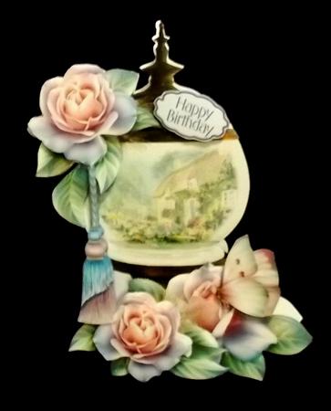 Pretty Things Shaped Card Mini-kit - Garden Lamp by Allen Bowen