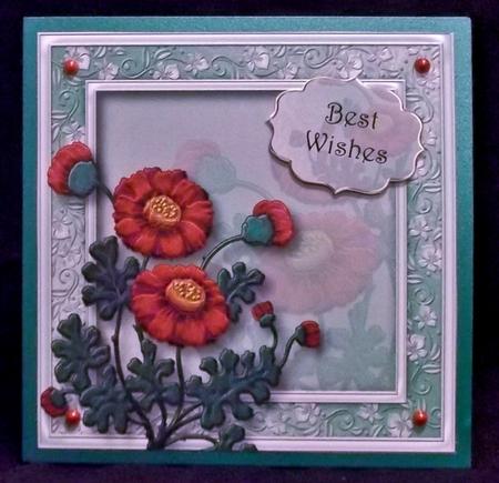 Fabulous Purple Enamel Flowers 8x8 Quick Topper by Allen Bowen