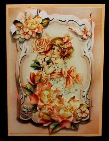 Vintage Girl with Roses by Allen Bowen