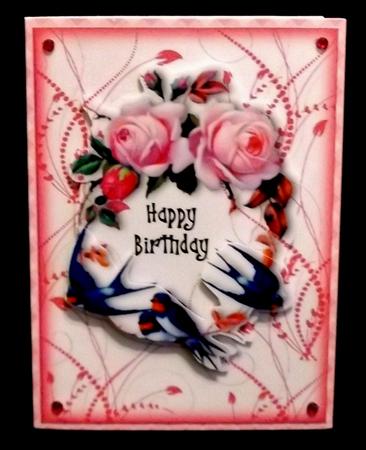 Birthday Swallows and Roses by Allen Bowen