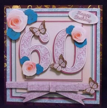 60th Birthday in Mint and Lilac 8x8 Square Mini Kit by Allen Bowen