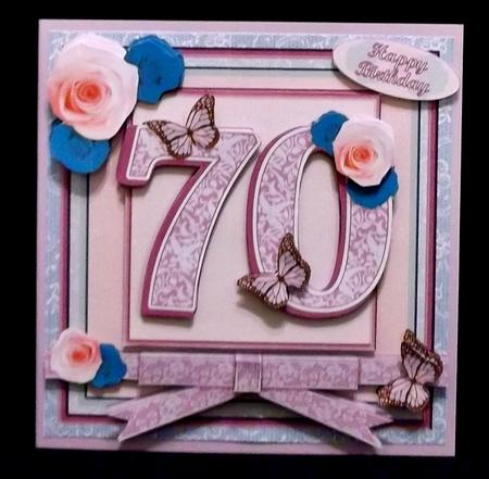 70th Birthday in Mint and Lilac 8x8 Square Mini Kit by Allen Bowen