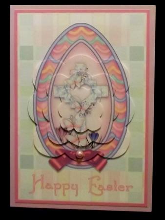 Easter Cross with Butterflies Scalloped Pyramid by Allen Bowen